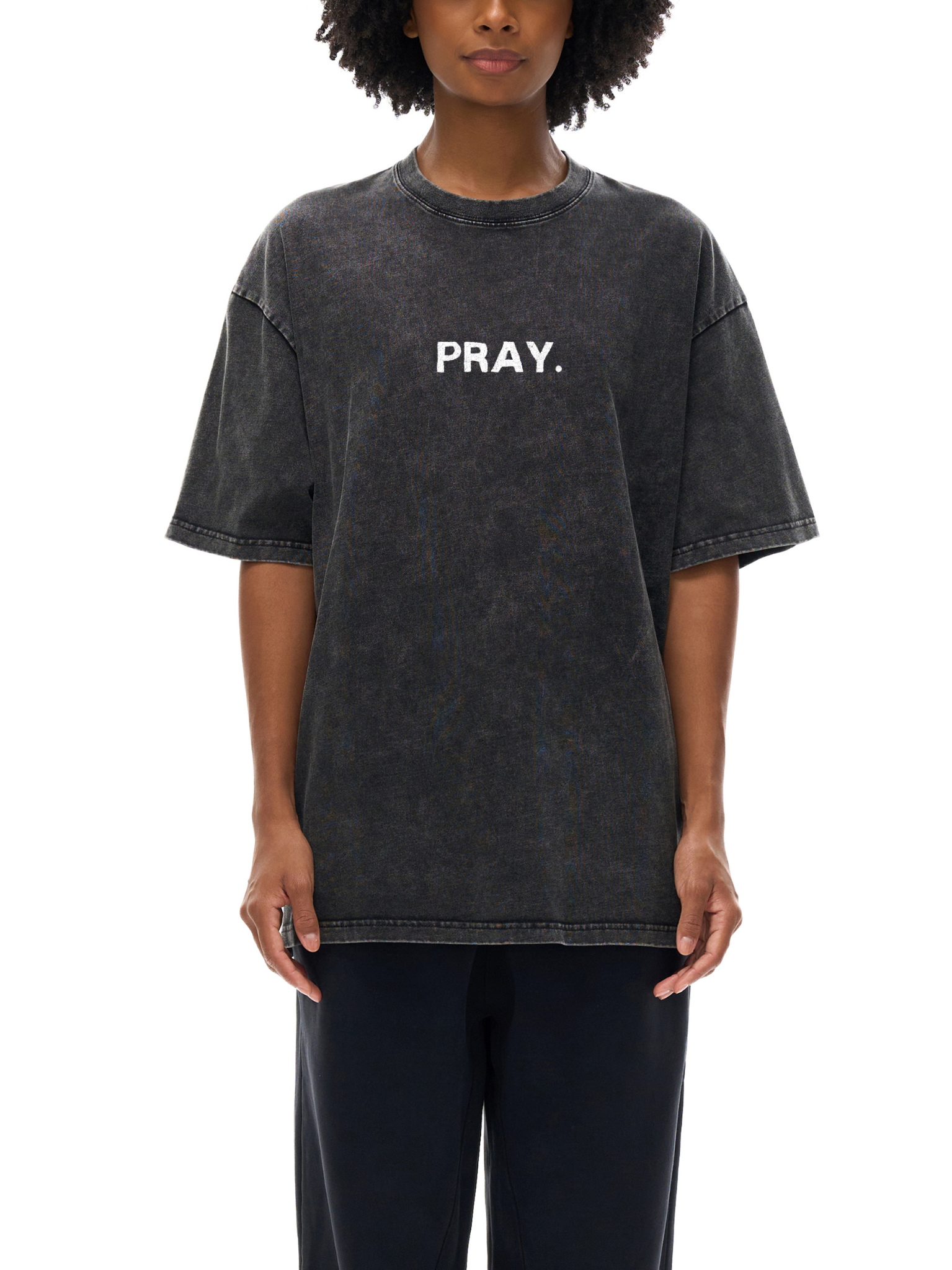 Snow Washed Oversized Cotton T-Shirt